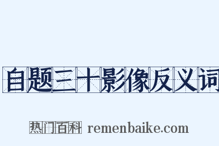 自题三十影像反义词是什么意思的图片